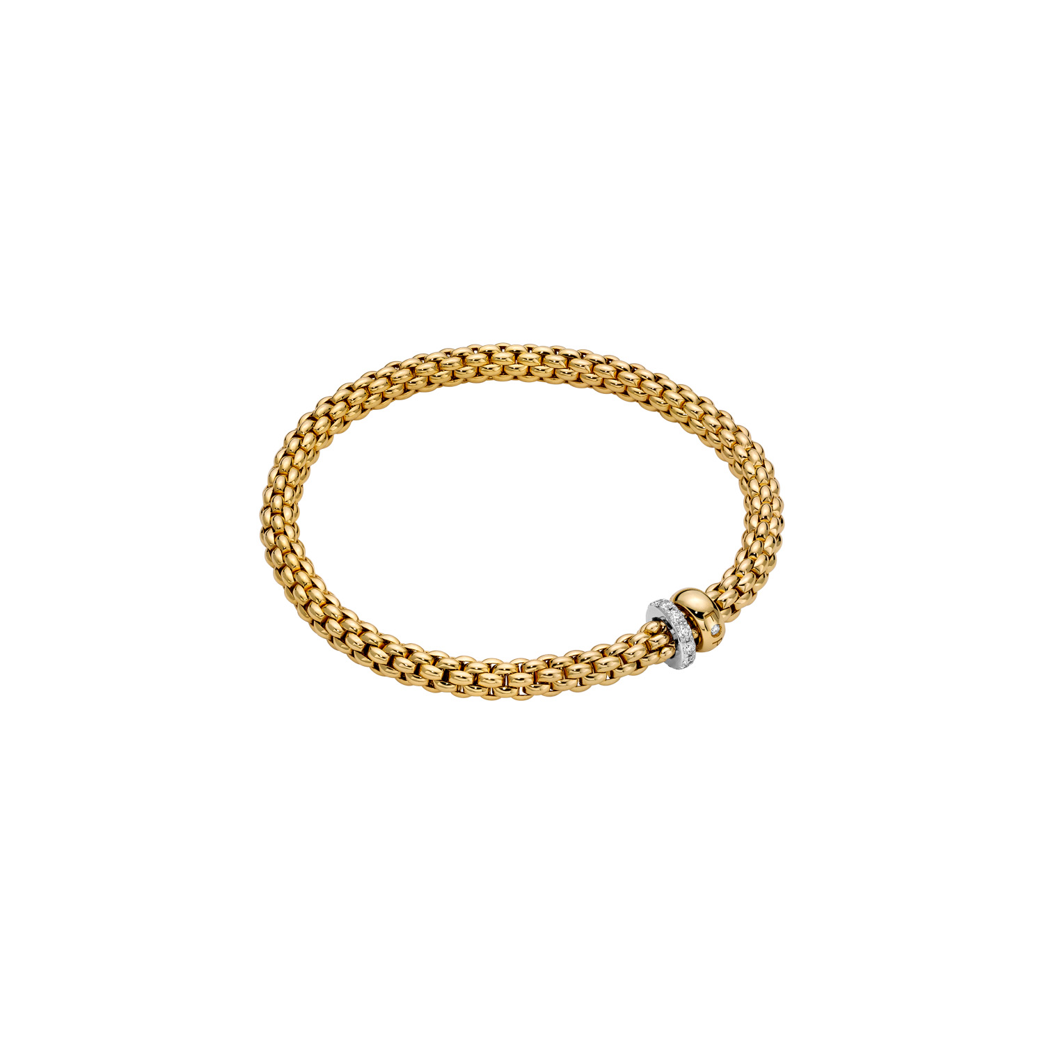 Fope 18k Yellow Gold Flex’it Diamond Bracelet
