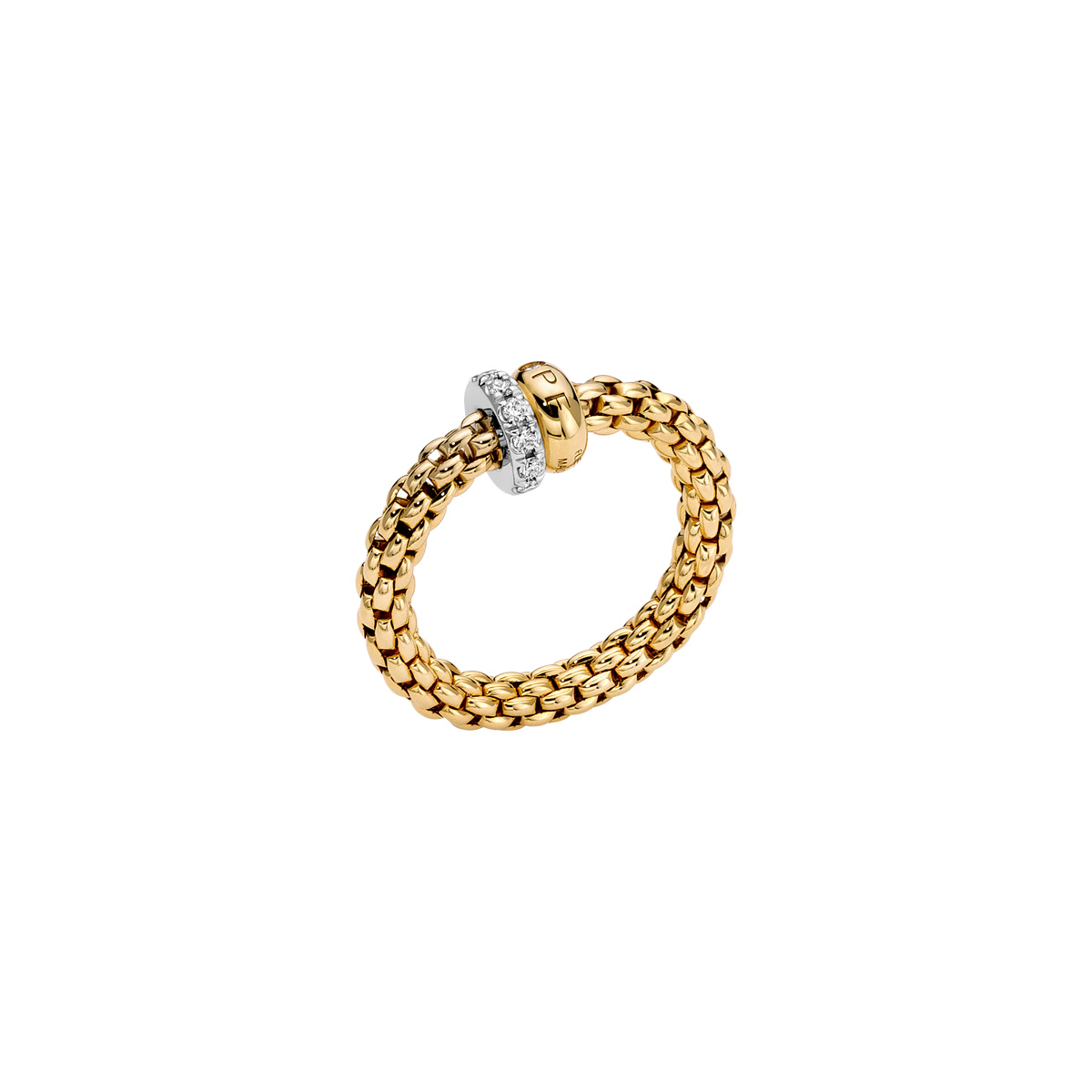 Fope 18k Yellow Gold Ring With Diamonds  