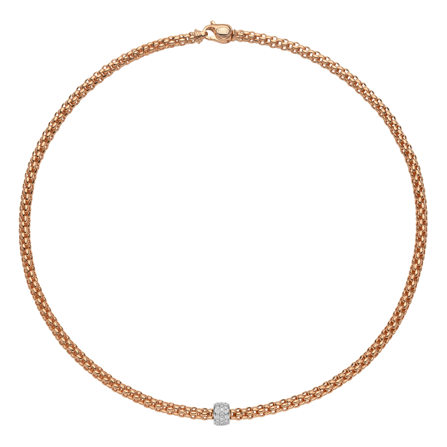Fope 18k Rose Gold Necklace With Diamonds  