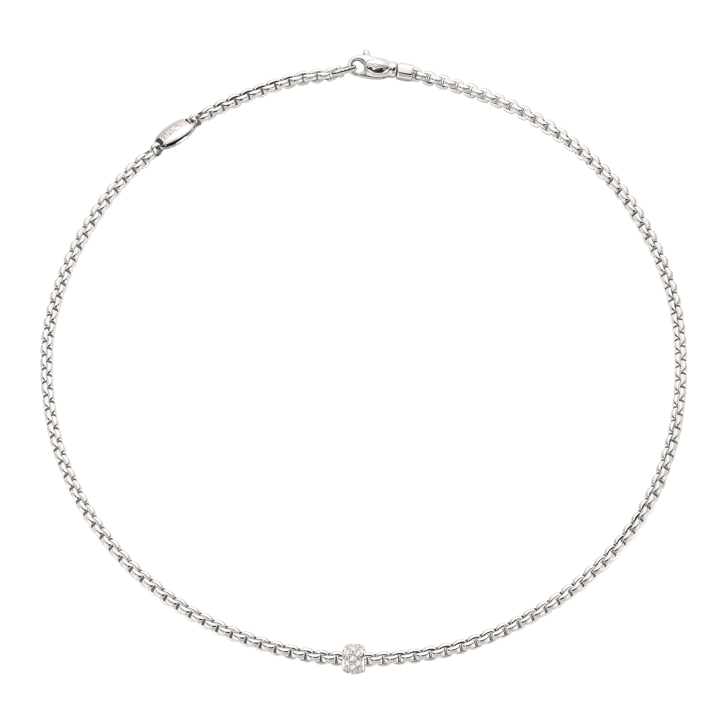 Fope 18k White Gold Diamond Rope Chain