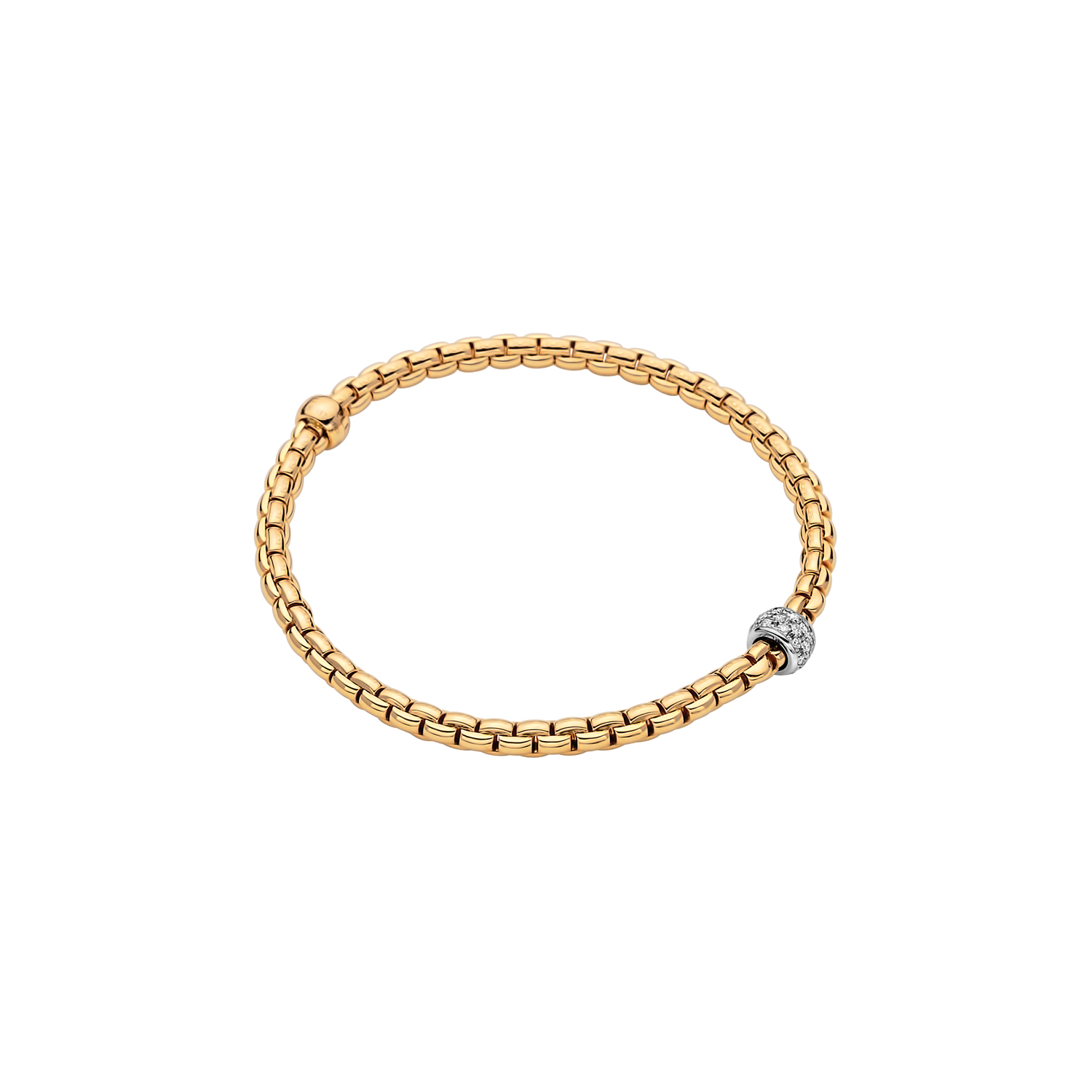 Fope 18k Yellow Gold Flex’it Bracelet With Black Diamond