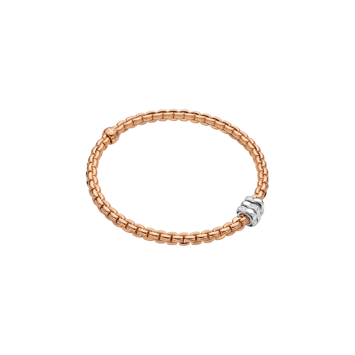 Fope 18k Rose Gold Flex’it Bracelet With Diamonds 