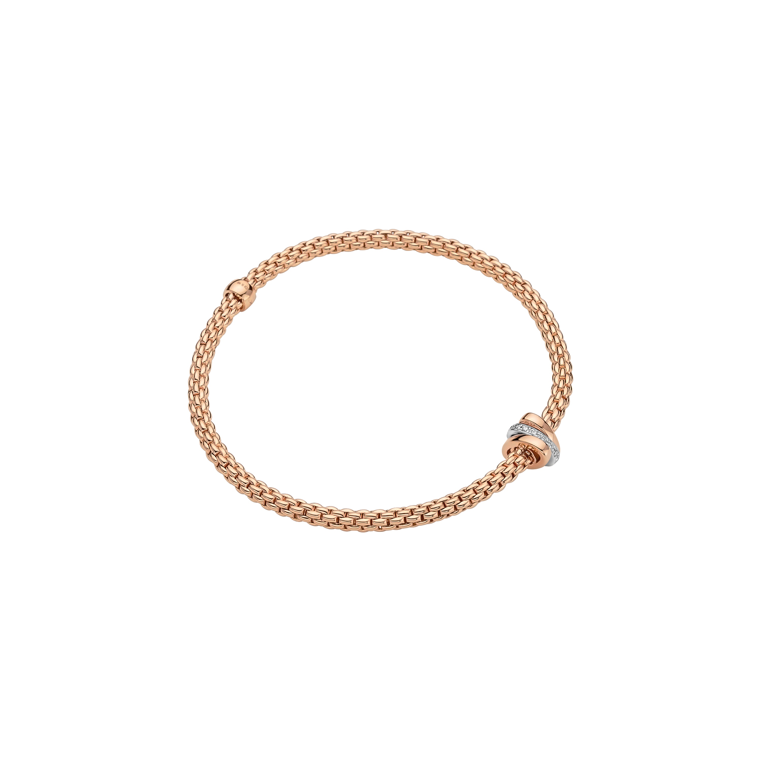 Fope 18k Rose Gold Flex’it Bracelet With Diamonds 