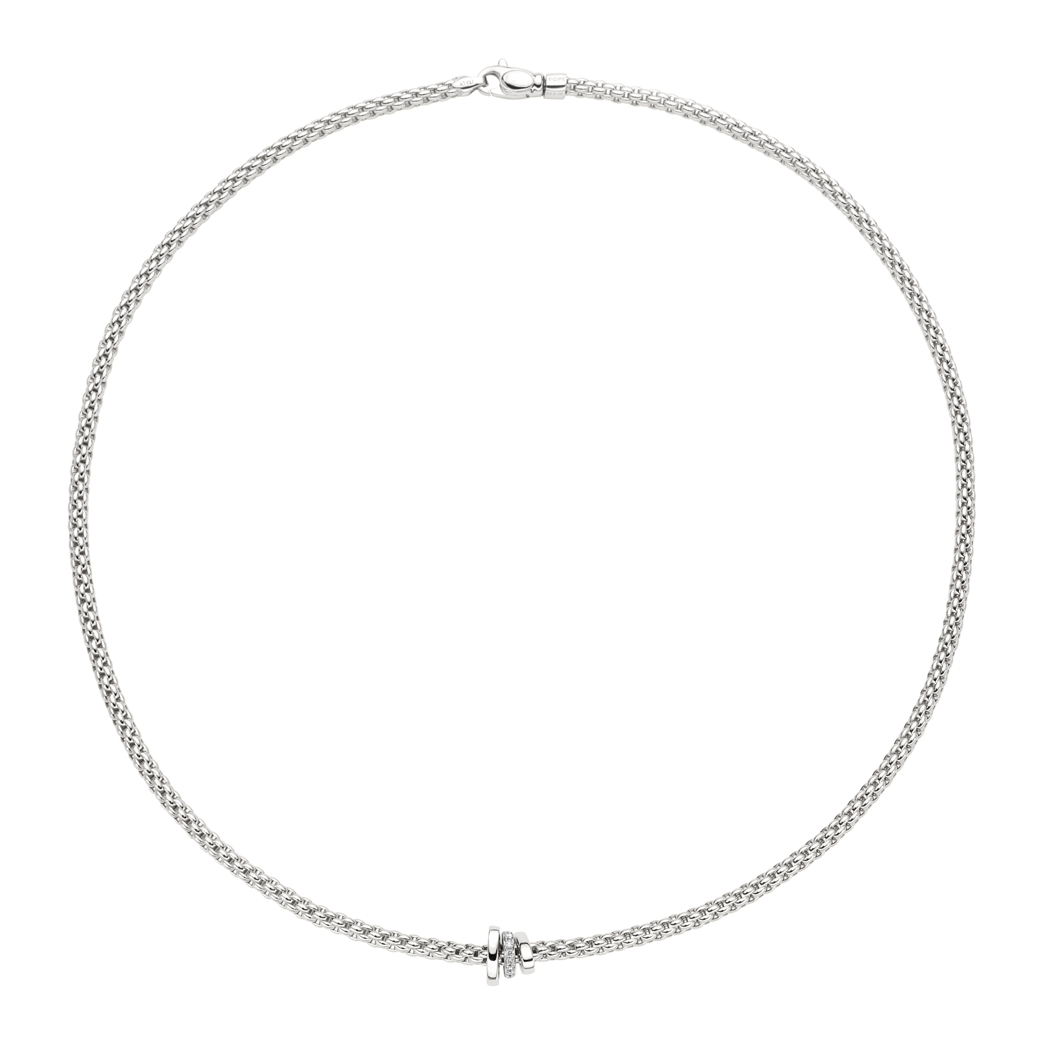 Fope 18k White Gold Prima Diamond Necklace 