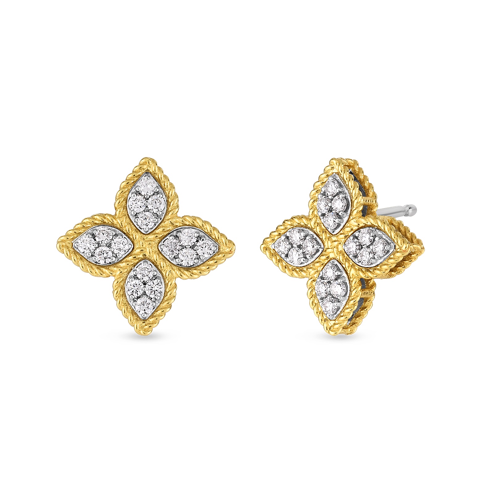 Roberto Coin Medium Stud Earrings With Diamonds 