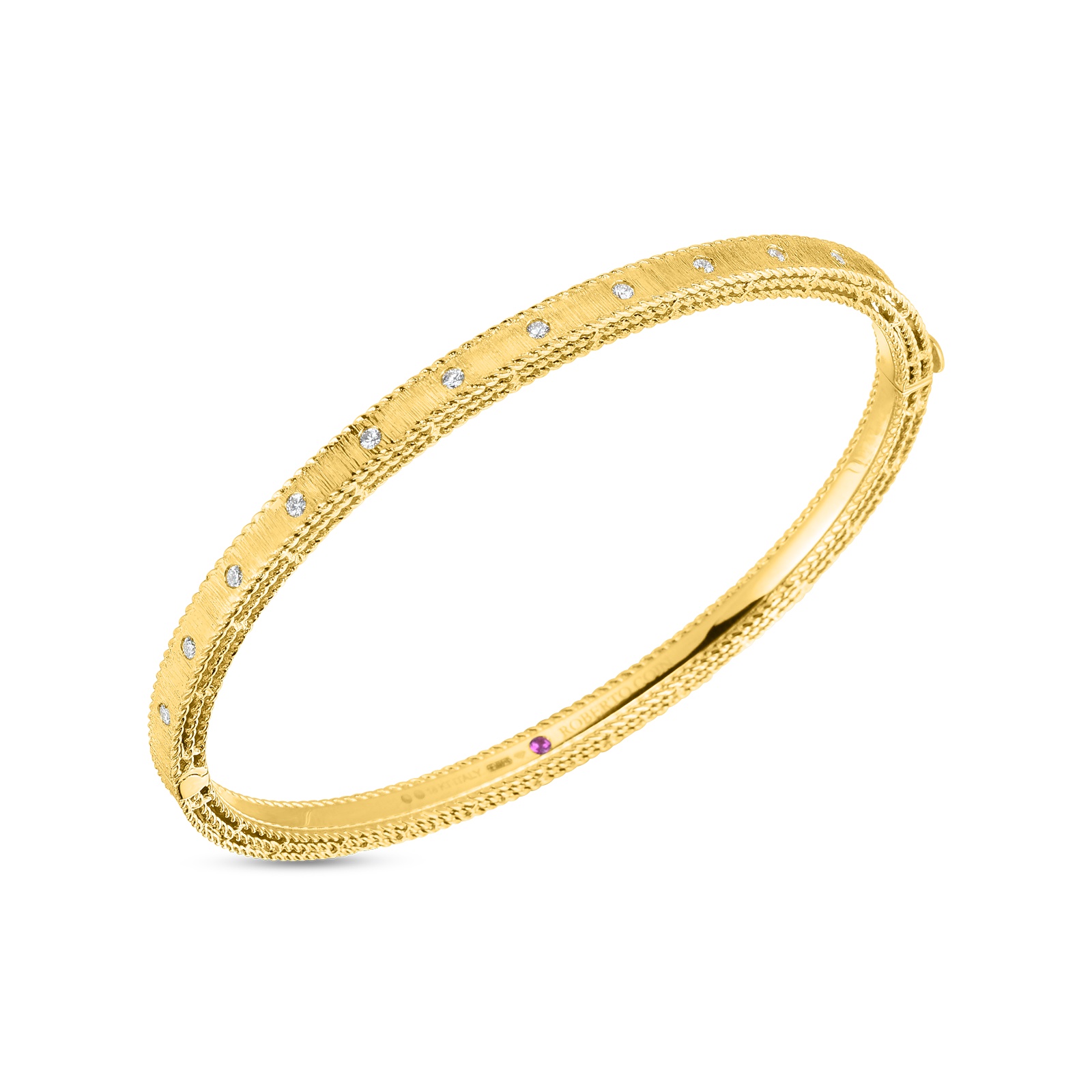 Roberto Coin 18k Yellow Gold Diamond Princess Bangle