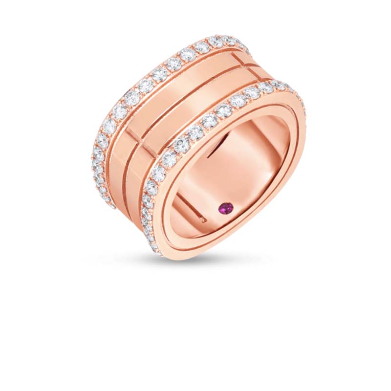 Roberto Coin Portofino 4 Row Diamond Edge Ring