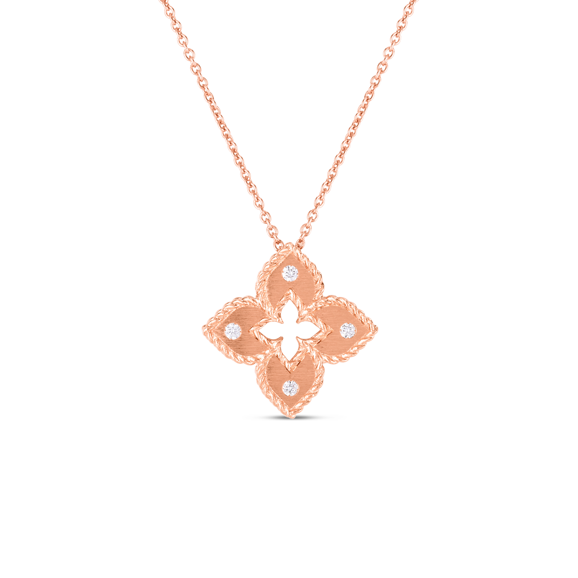 Petite Venetian Princess Diamond Flower Necklace 