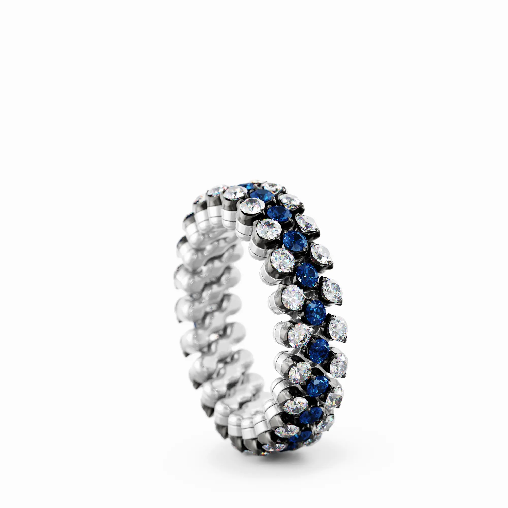 Sapphire & Diamond Expandable Diamond Ring
