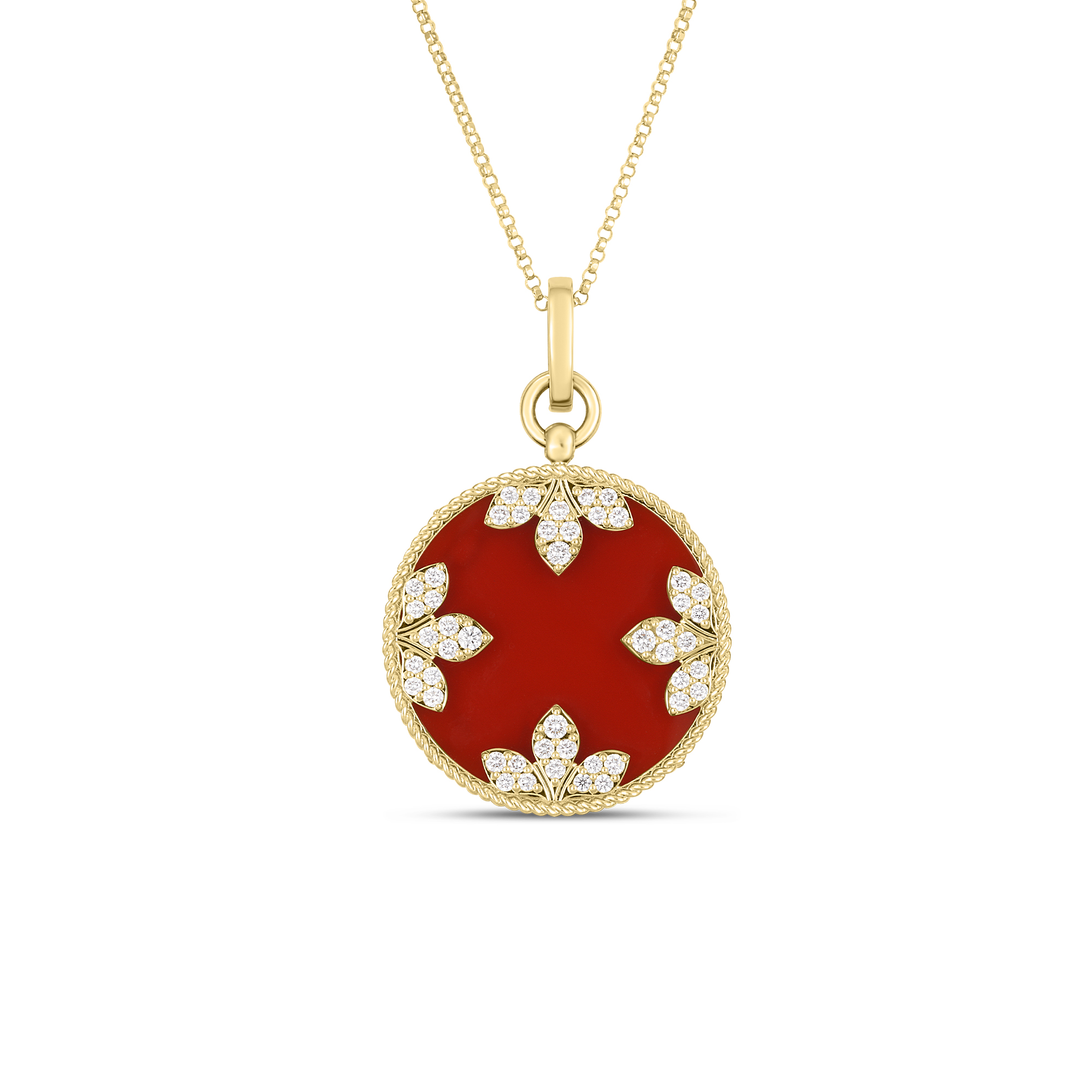 Medallion Charms Red Agate Necklace 