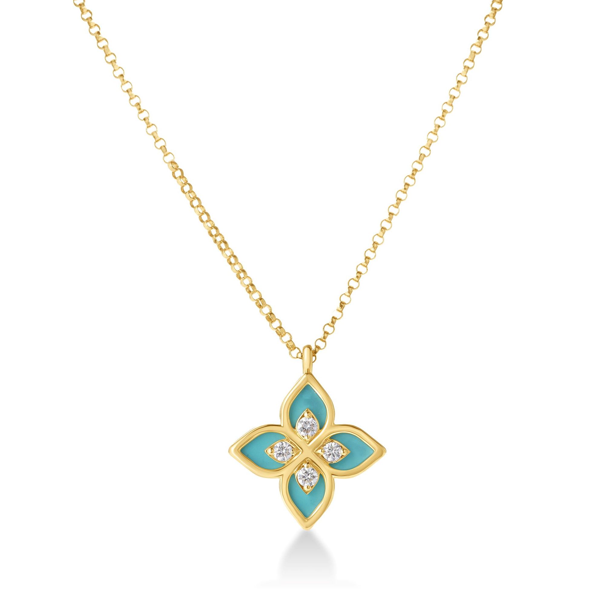Venetian Princess Cyan Enamel Necklace