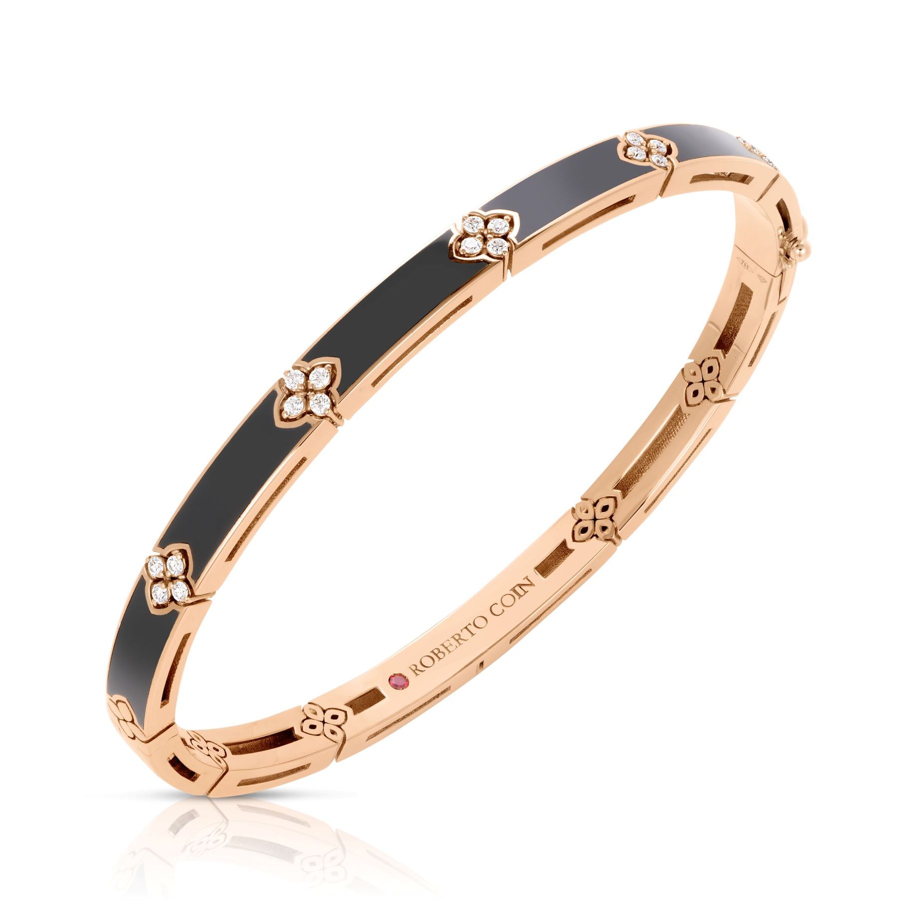 Black Enamel Love In Verona Bangle Bracelet