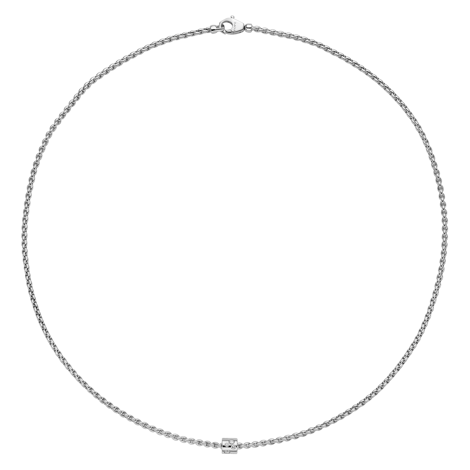 Fope 18k White Gold Necklace With Diamonds 