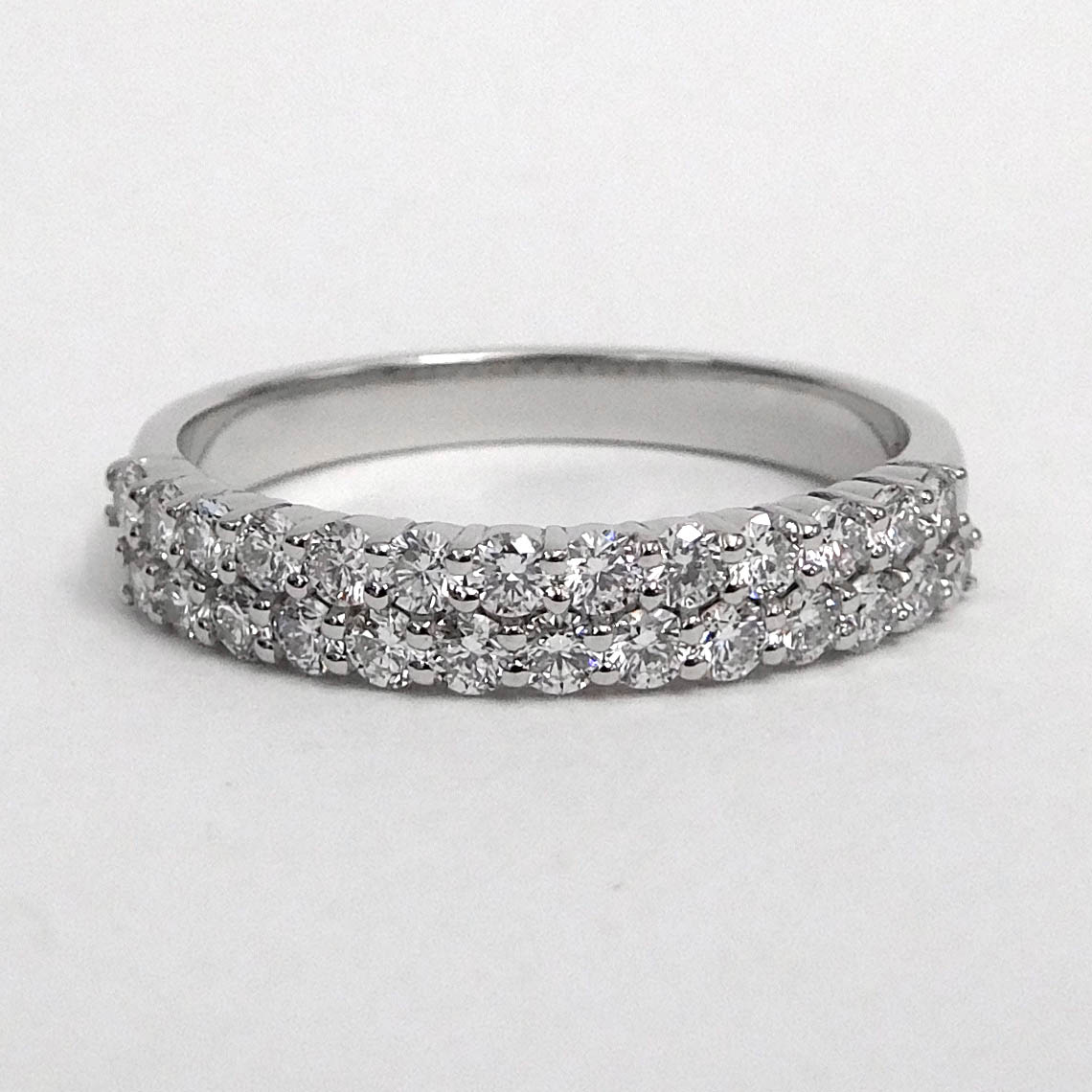 Platinum Two-row Diamond Band 