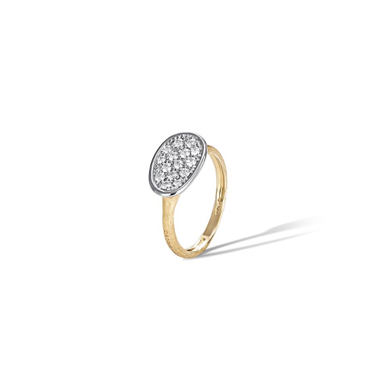 Marco Bicego Lunaria Gold and Diamond Small East West Ring