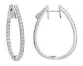 18k White Gold Diamond Hoop Earrings