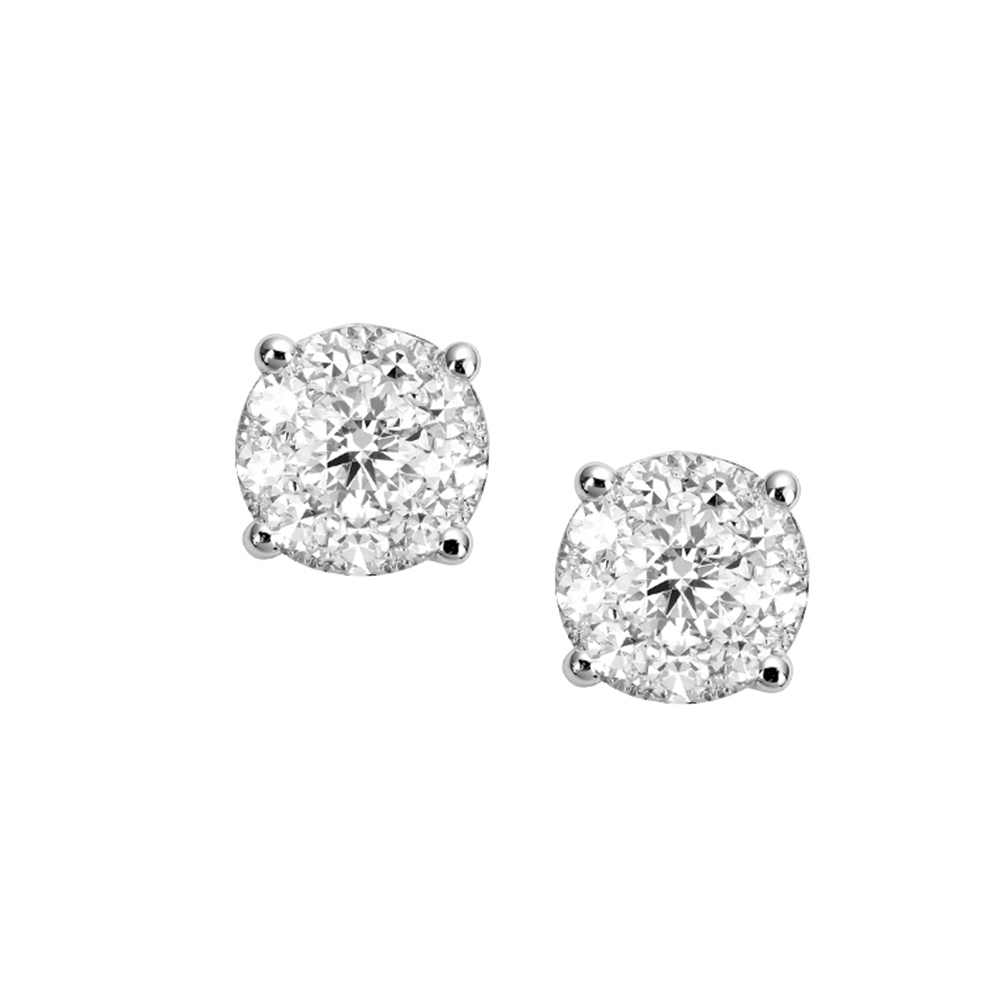 18k White Gold Diamond Stud Earrings