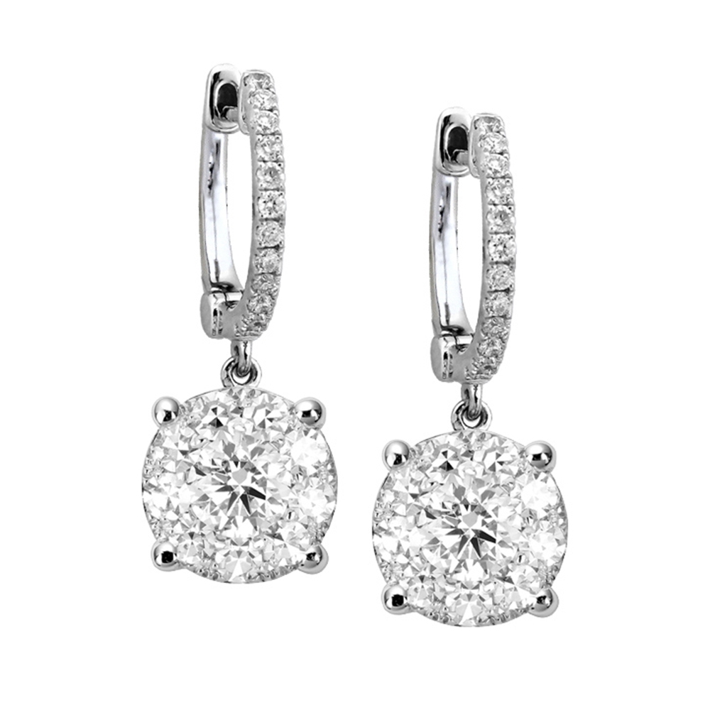18kt 0.75ct Diamond Illusion Earrings