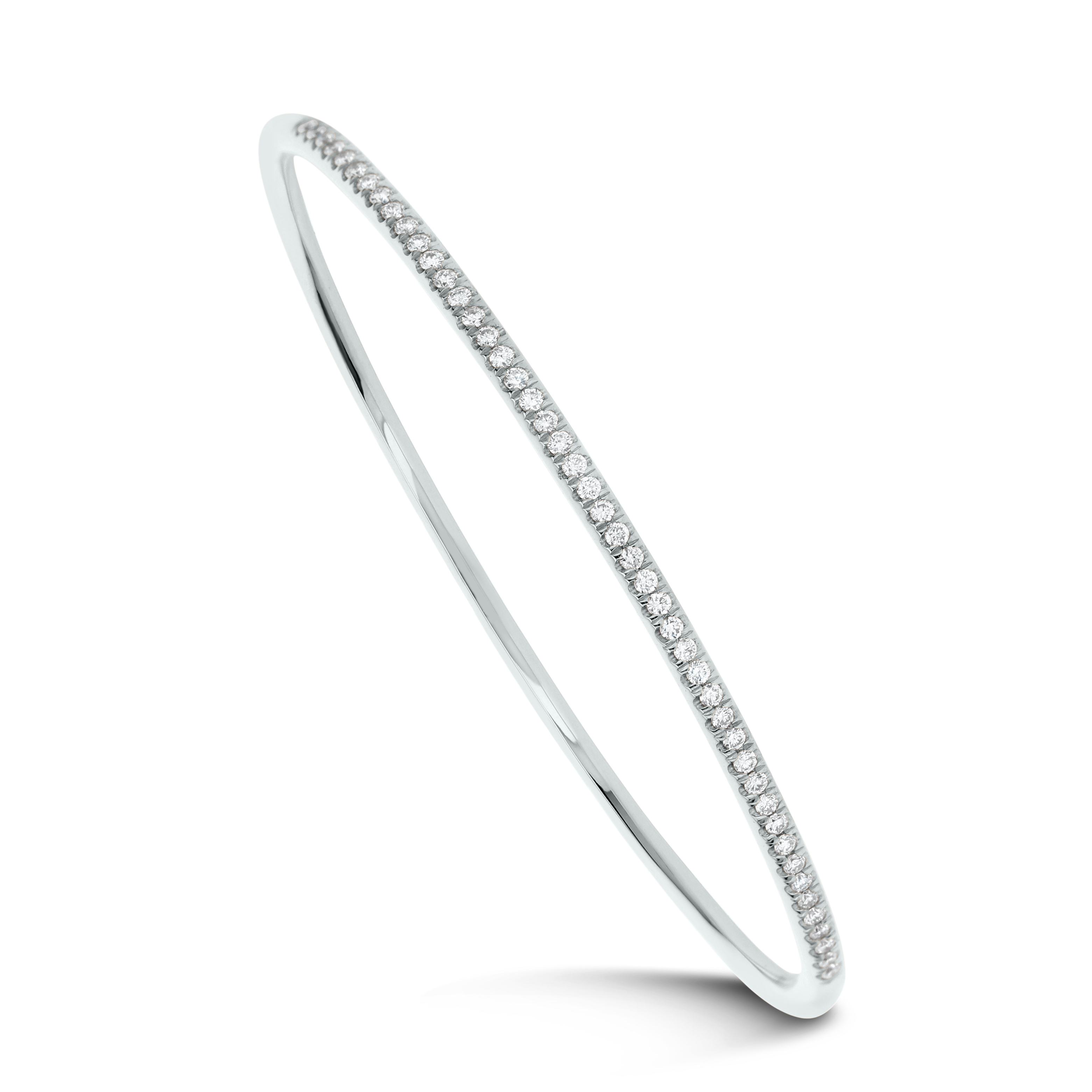 18k White Gold Diamond Bangle Bracelet