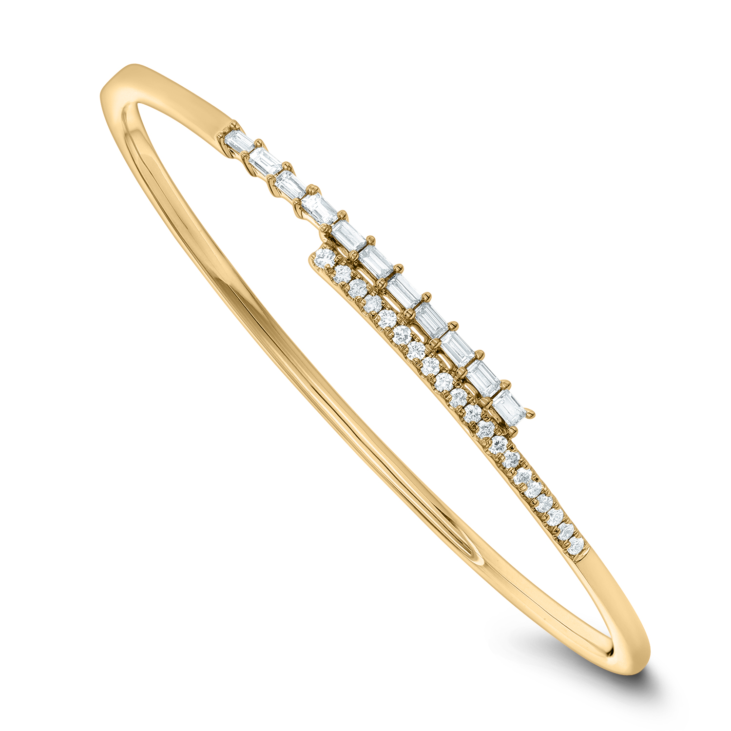 An 18k Yellow Gold Diamond Bangle Bracelet