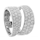 18k White Gold Two Row Diamond Ring