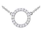 An 18k White Gold Circle Pendant