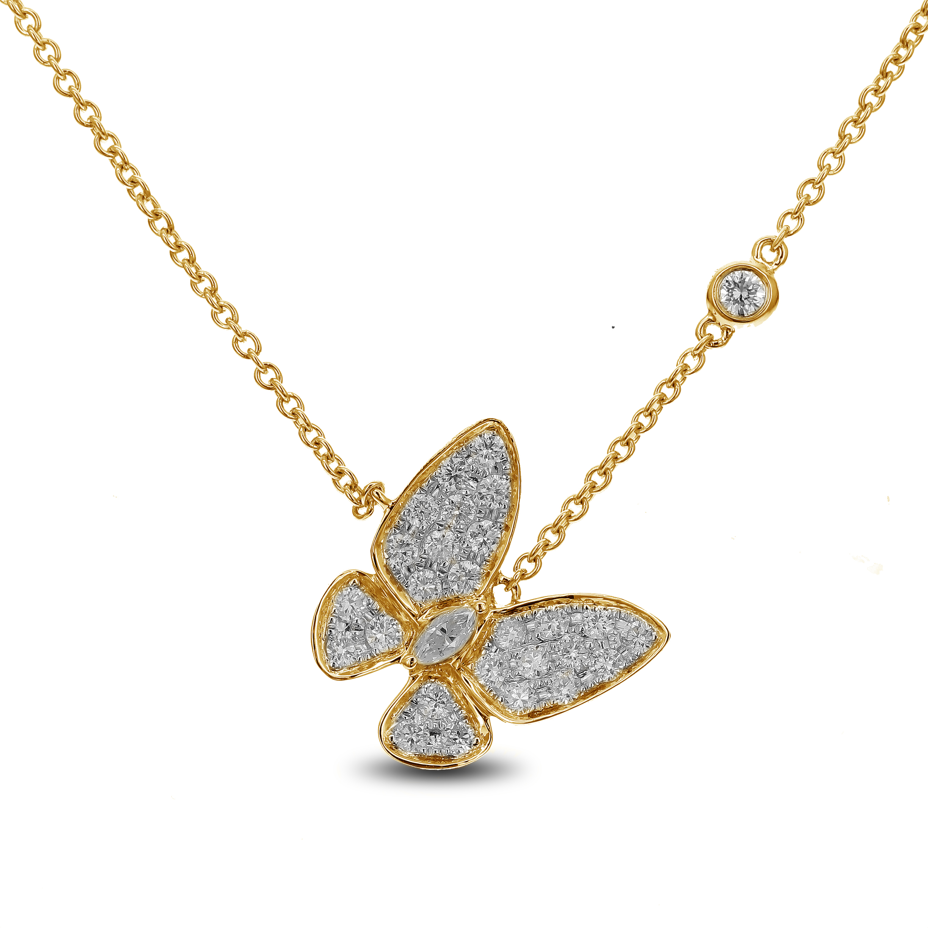 18ct Yellow Gold Butterfly Necklace L Auric Jewellery