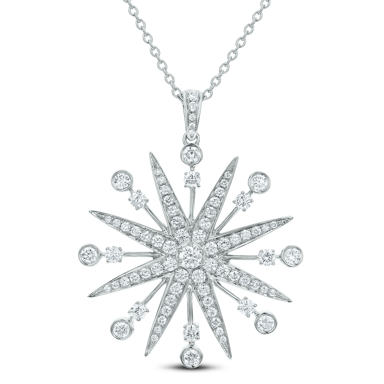 An 18k White Gold Diamond Necklace 