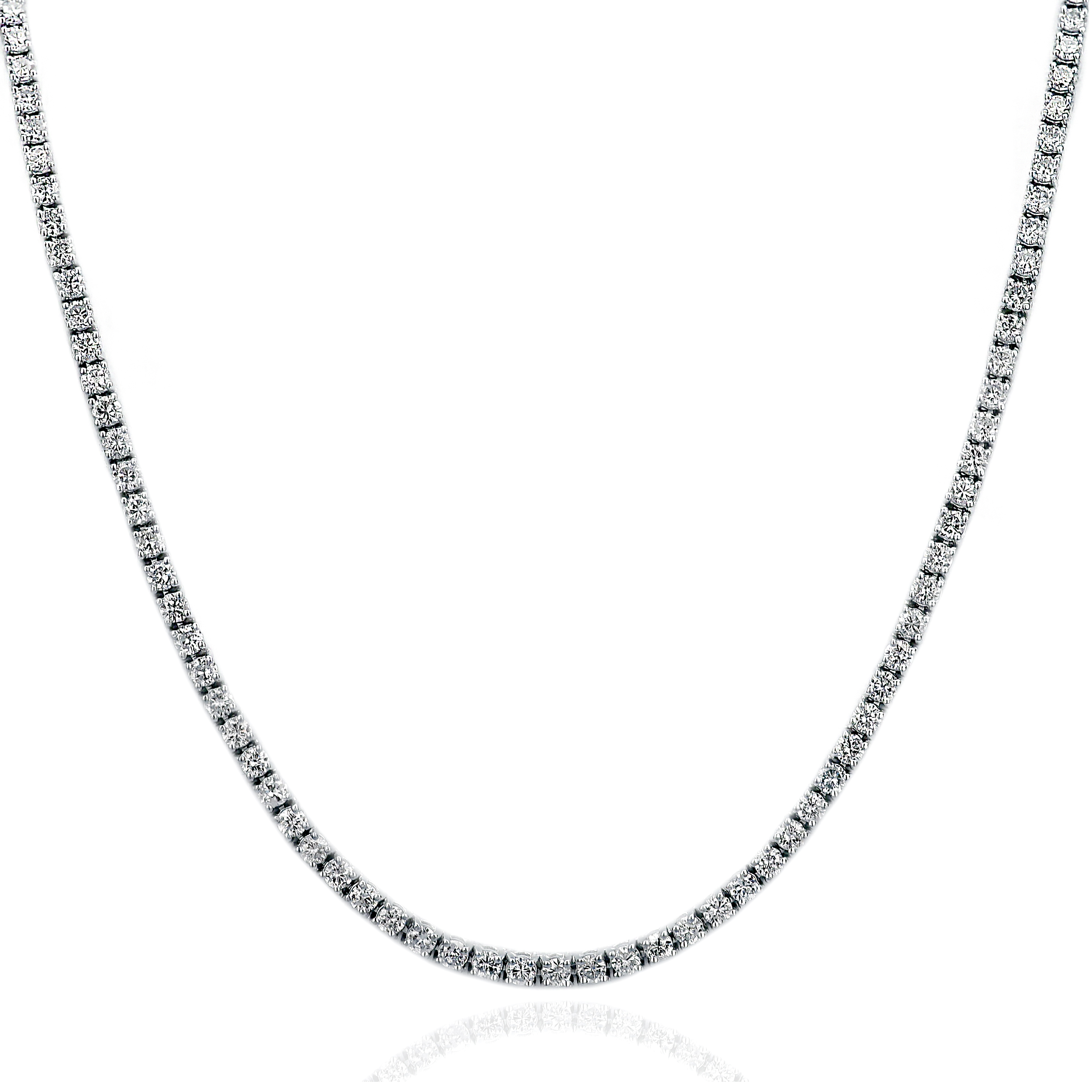 18k White Gold Diamond Tennis Necklace