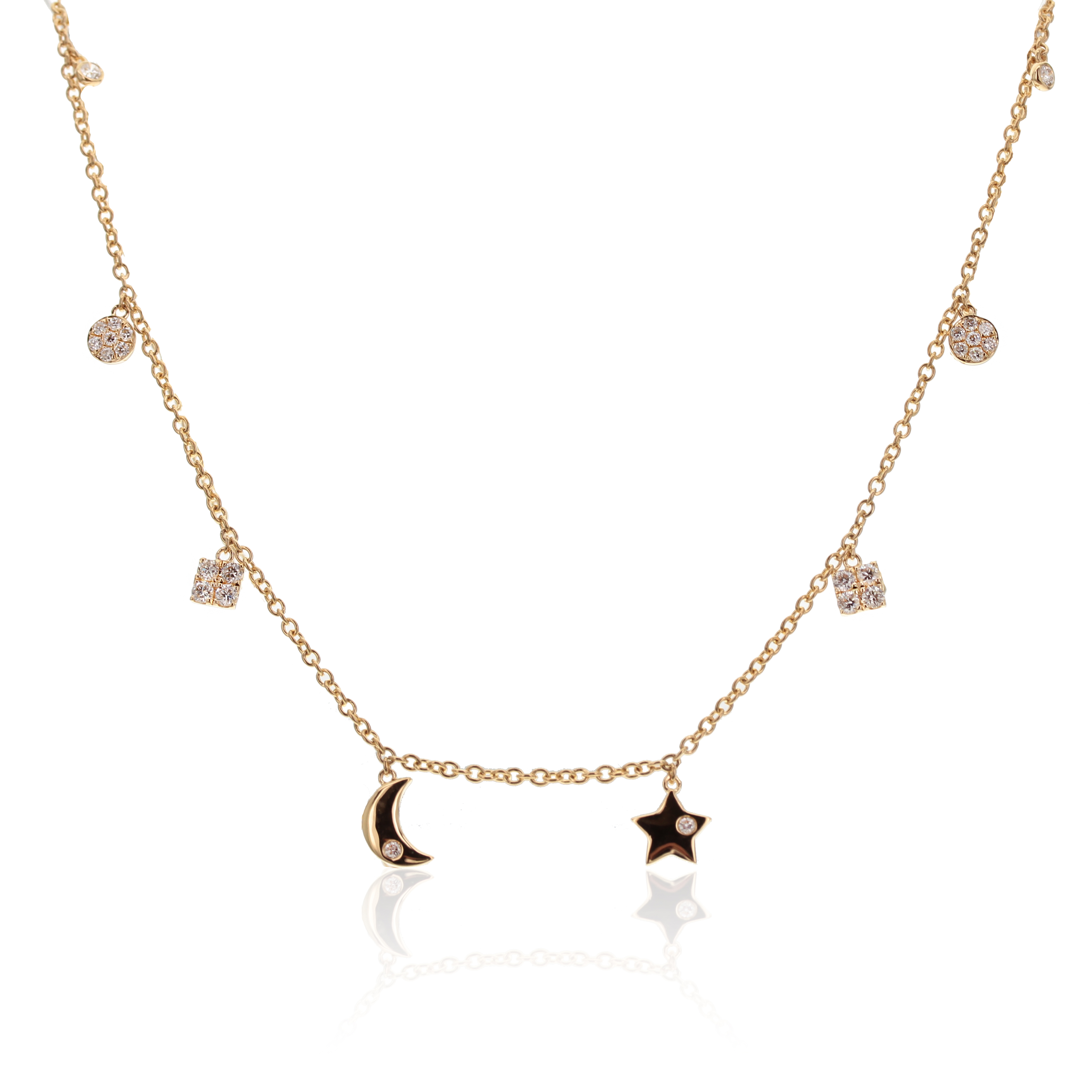 18k Yellow Gold Charm Necklace 