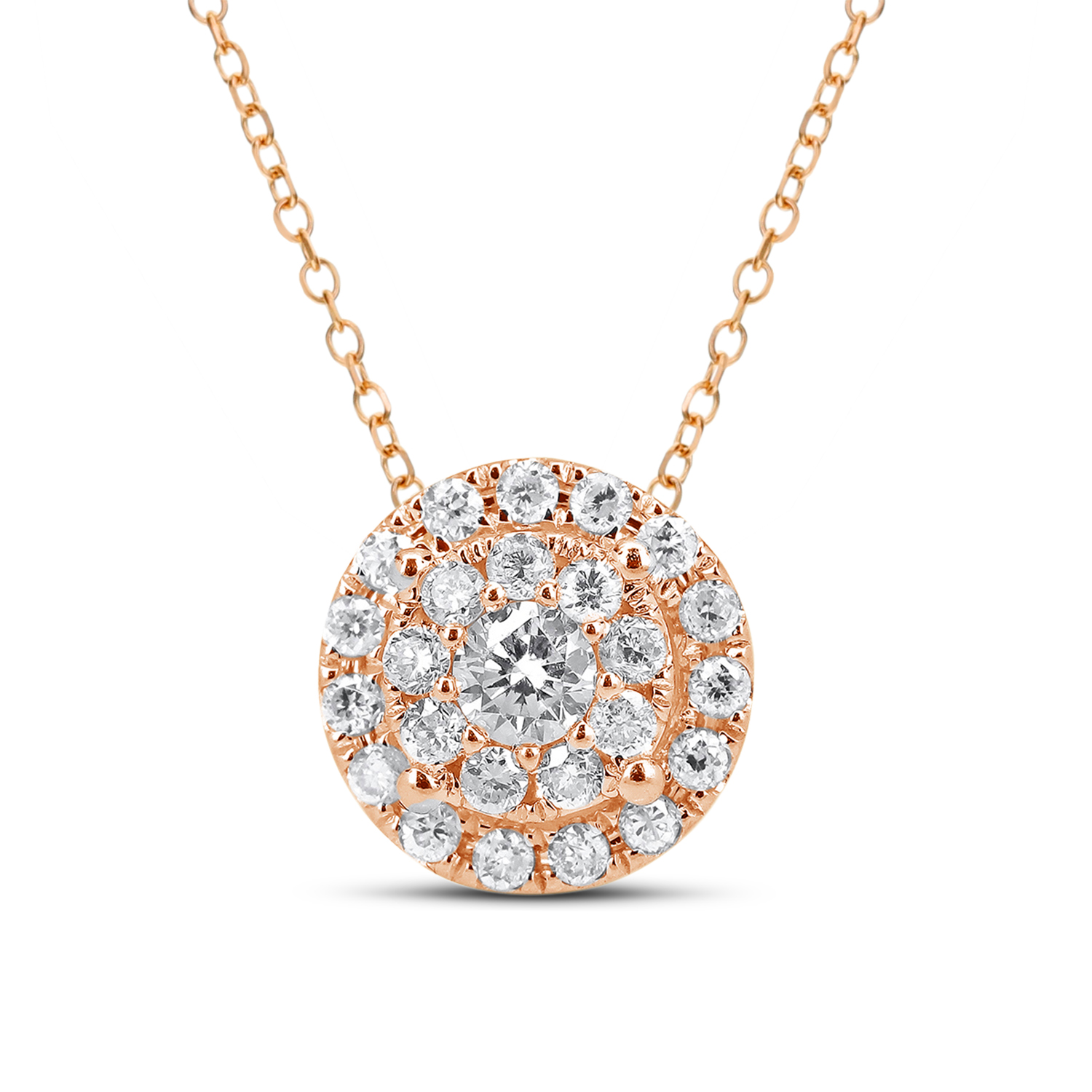 18k Rose Gold .25ct Diamond Pendant Necklace
