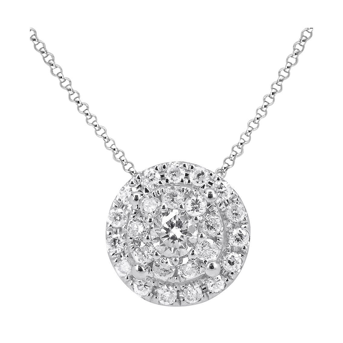 18k White Gold Diamond Illusion Slider Necklace