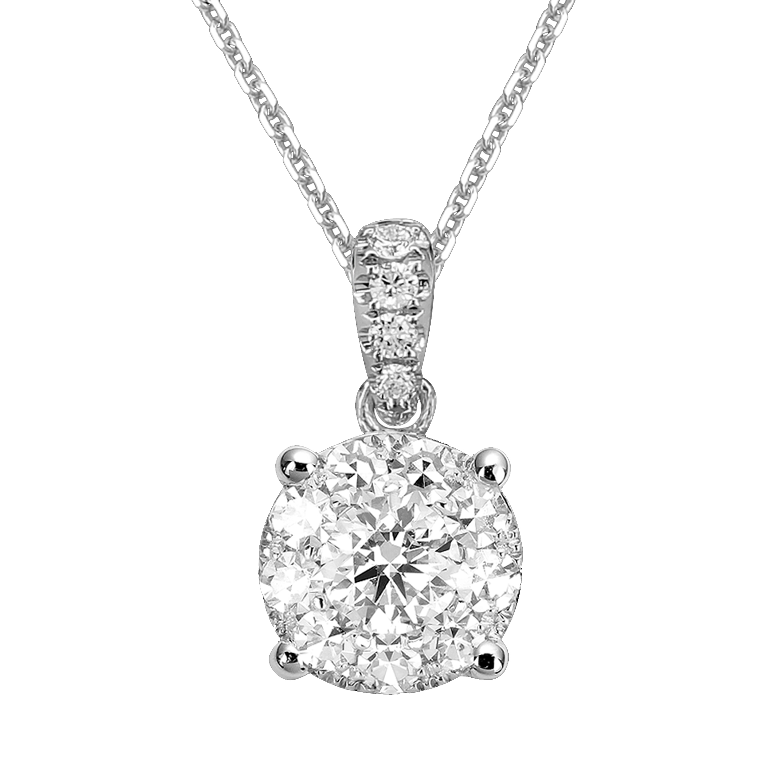 An 18k White Gold 0.35 Diamond Illusion Pendant