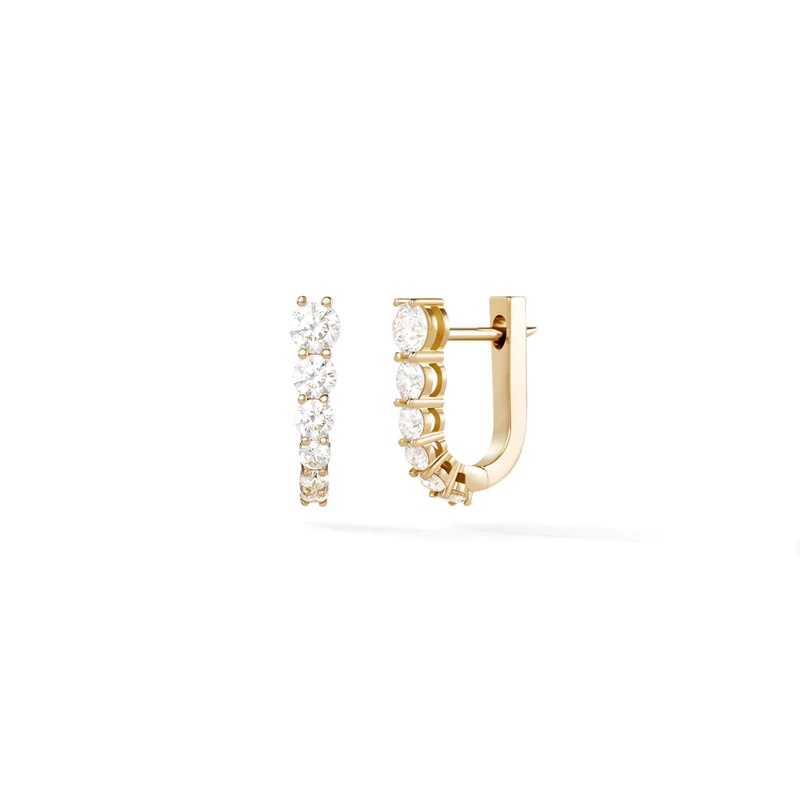 Melissa Kaye 18k Yellow Gold Aria U Huggie Hoop Earrings