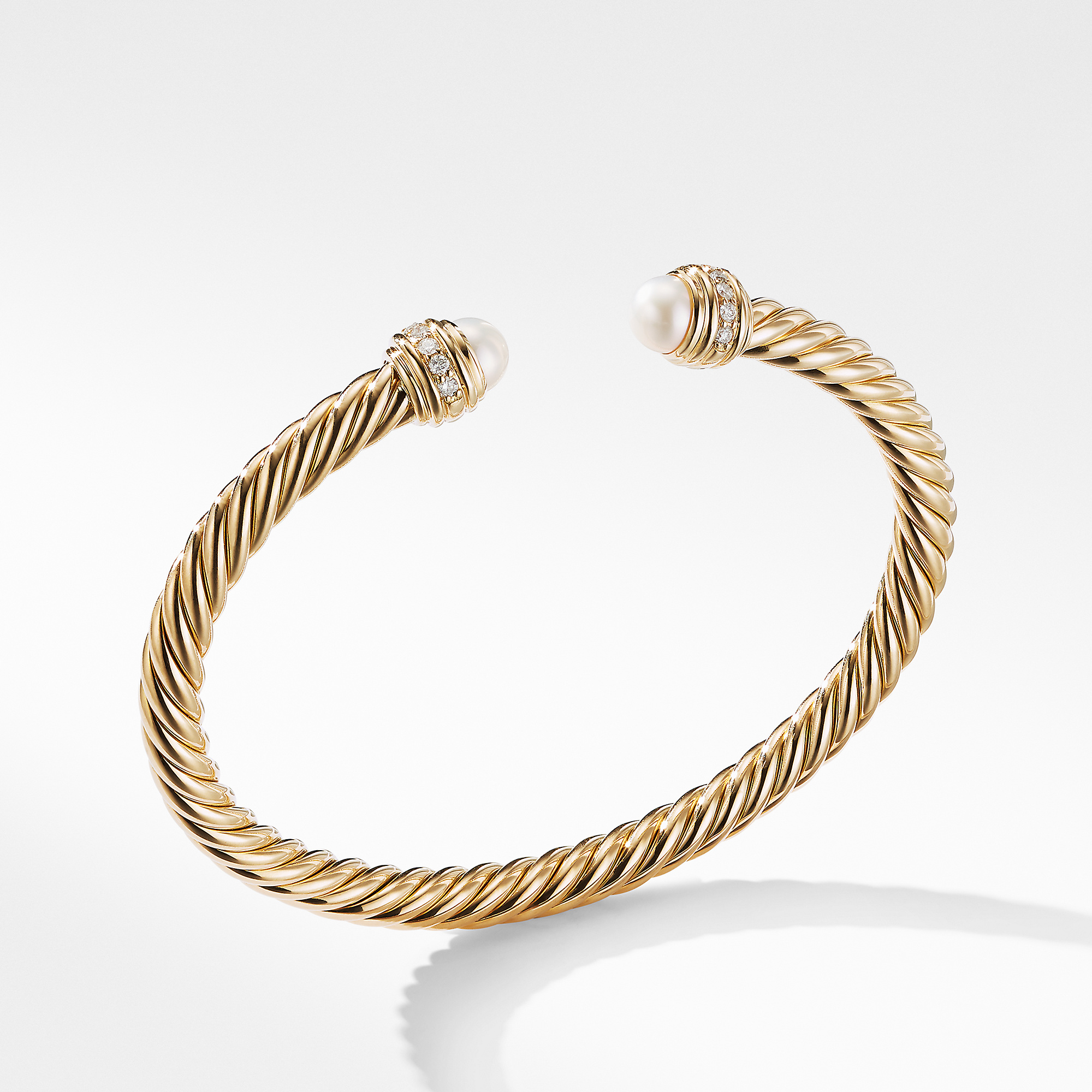 Cable Bracelet in 18K Gold with Pearls and Diamonds B14483D88DPEDI