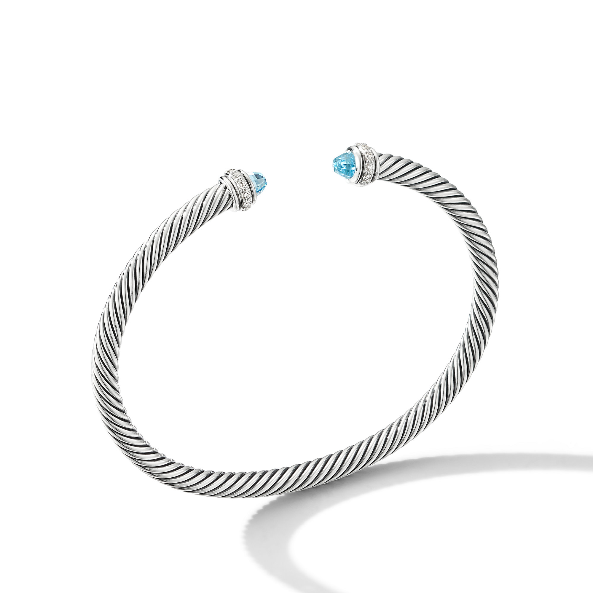 Cable Classic Bracelet with Blue Topaz and Diamonds