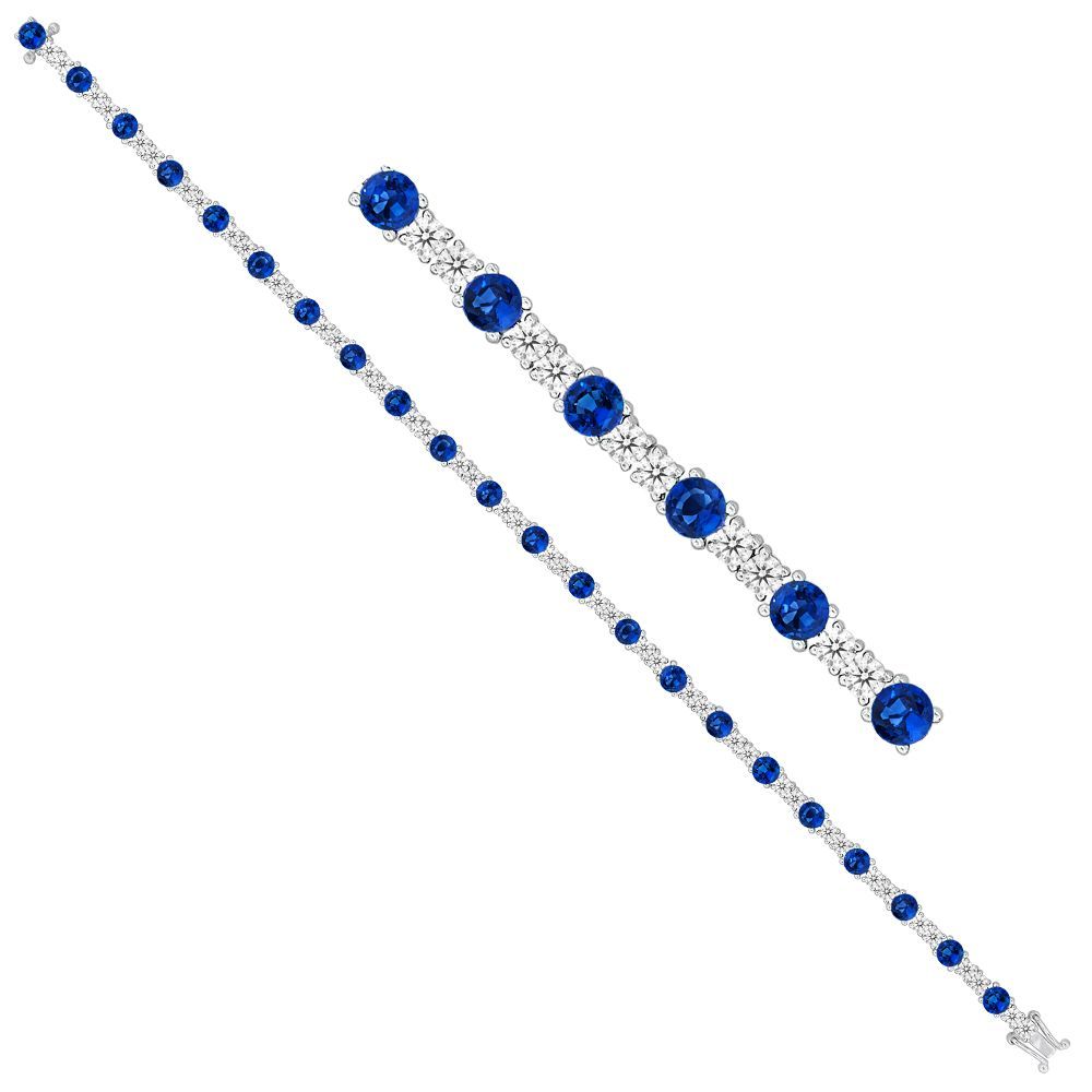 Sapphire & Diamond Tennis Bracelet