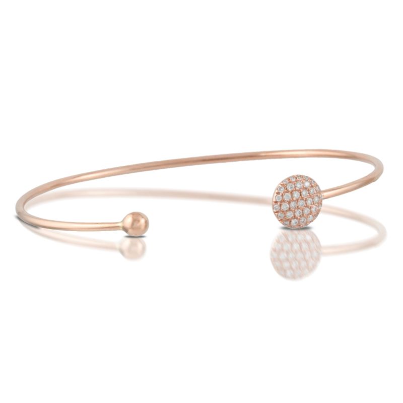 18K Rose Gold Diamond Bangle