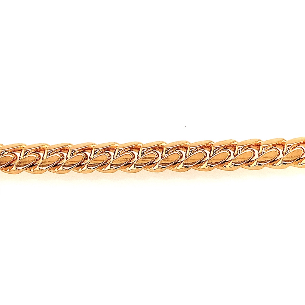 An 18k Yellow Gold 7mm Cuban Link Chain Bracelet