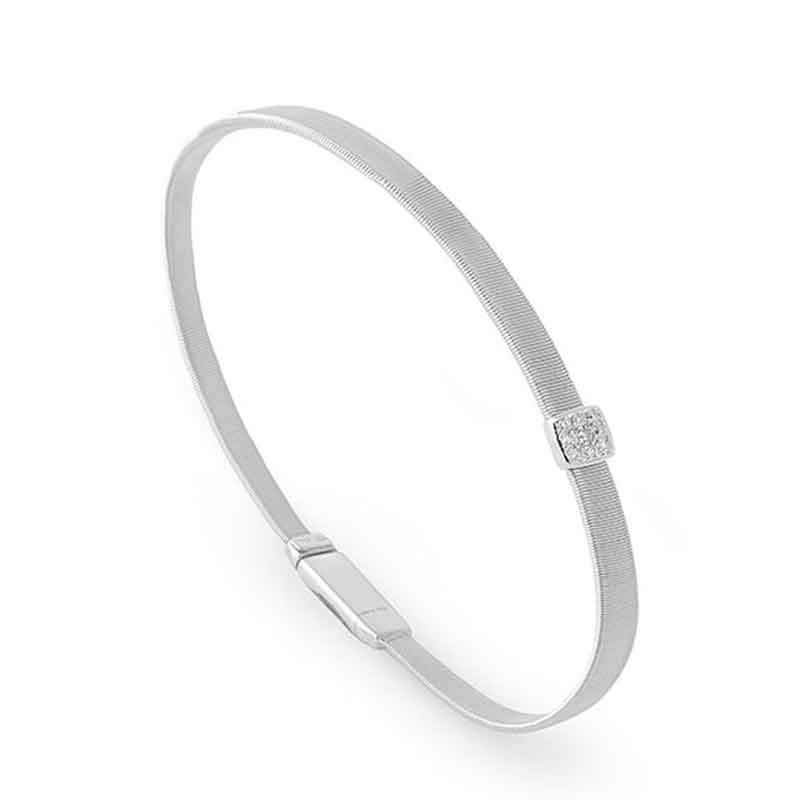 Marco Bicego Masai Collection 18K White Gold Bracelet With One Diamond Station Totaling 0.07Cts.