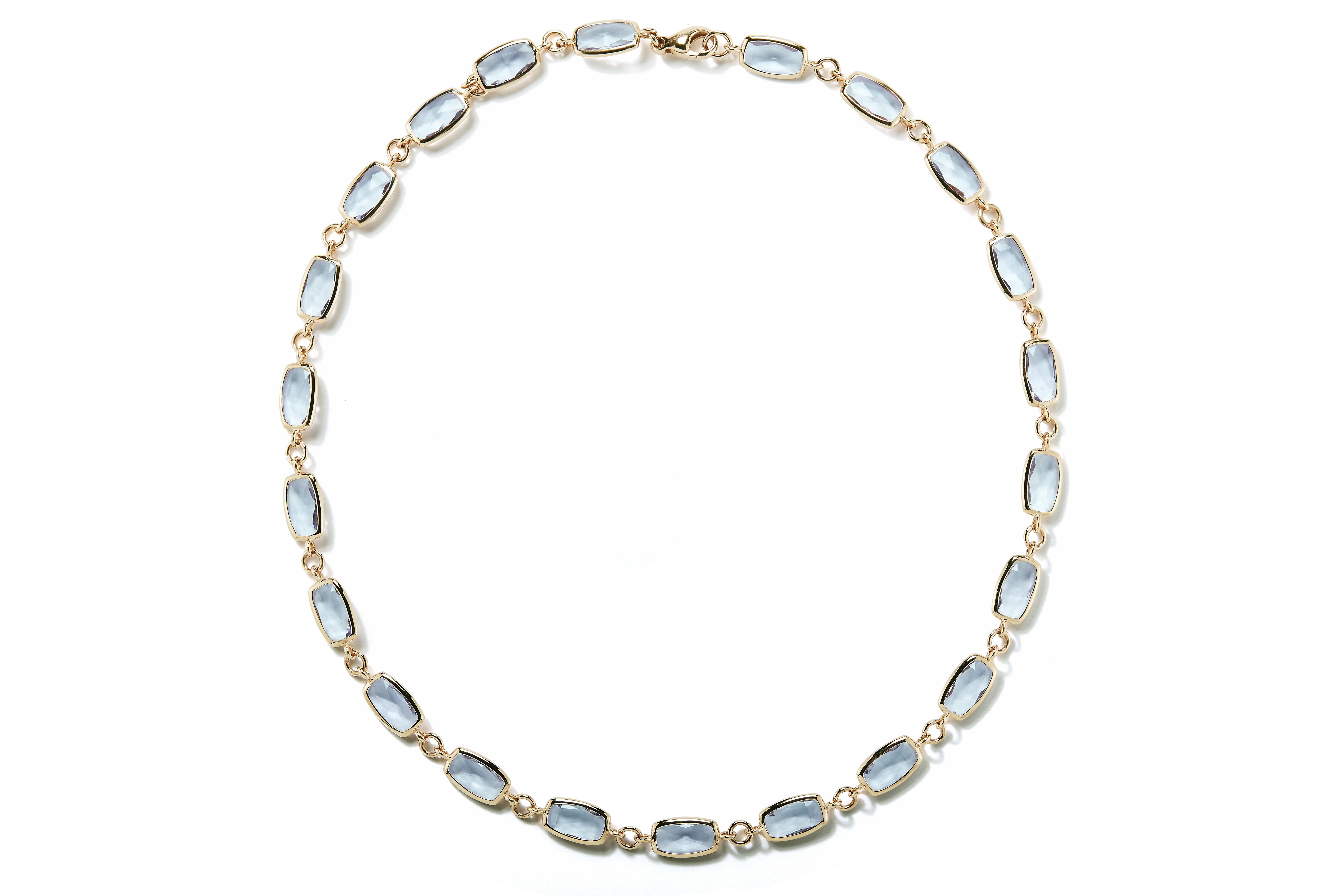 A & Furst 18k Yellow Gold Necklace With Blue Topaz