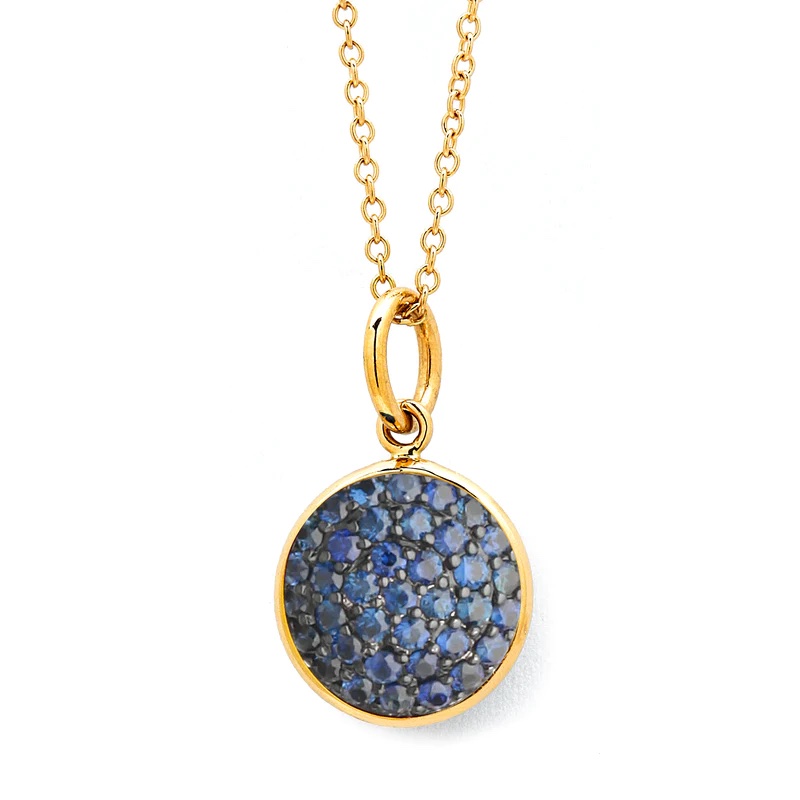 Syna 18k Yellow Gold Large Chakra Sapphire Charm 