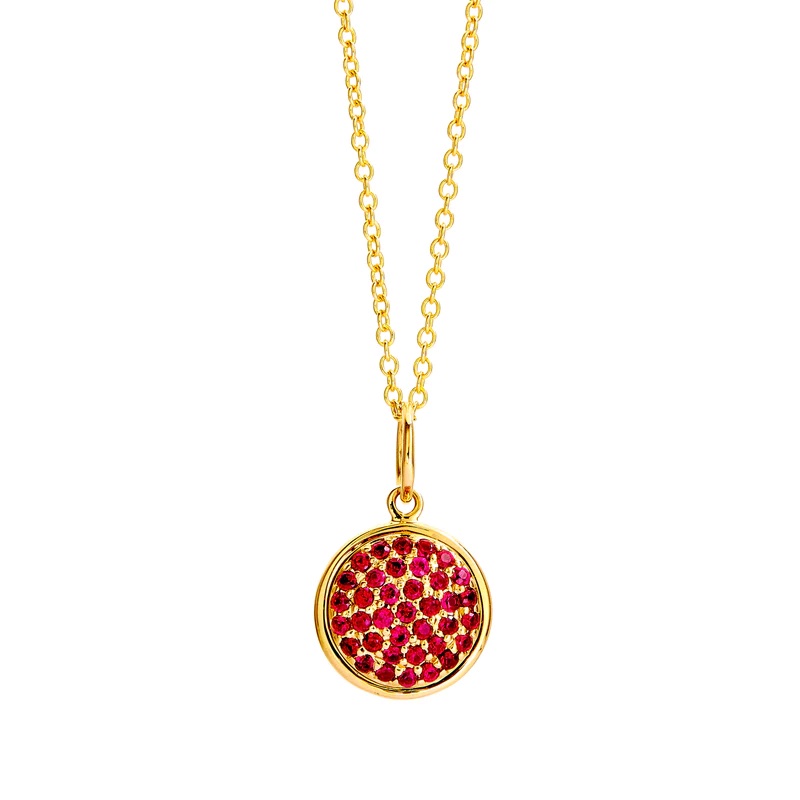 Syna 18k Yellow Gold Large Chakra Ruby Charm