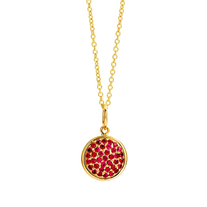 SYNA 18k Yellow Gold Large Chakra Ruby Charm