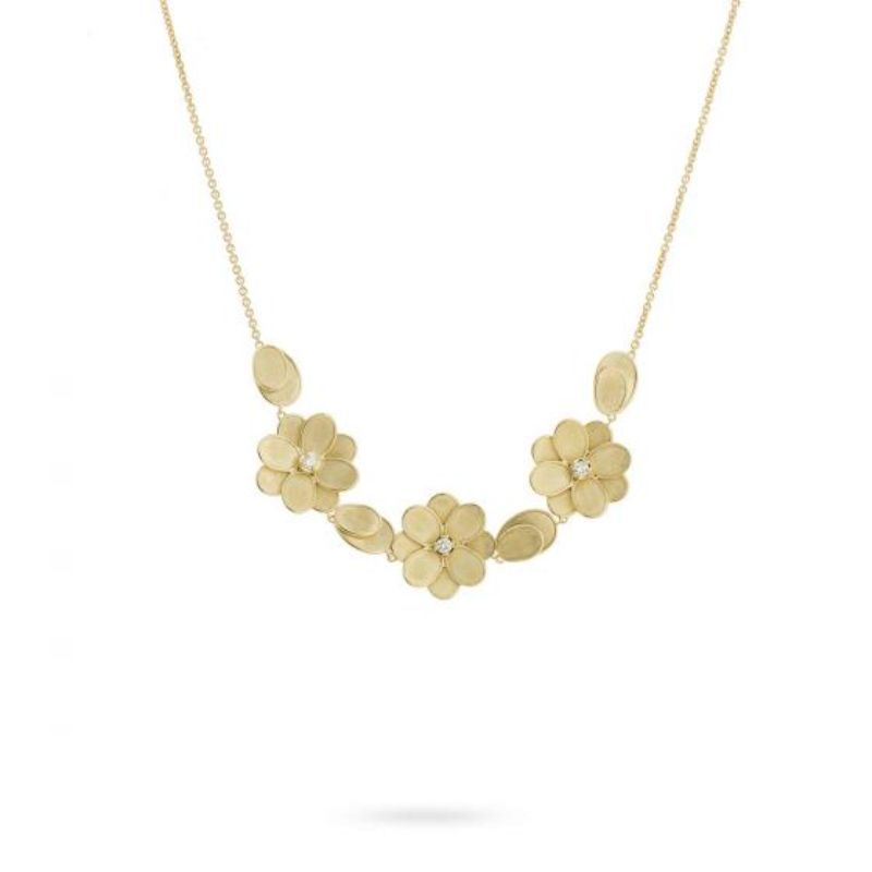 Petali 18K Yellow Gold Three Flower Necklace