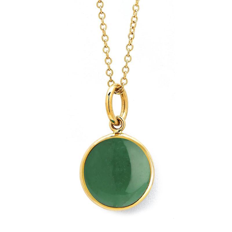 SYNA 18k yellow gold 10mm chakra emerald green chalcedony (May) charm appx. 3.5cts