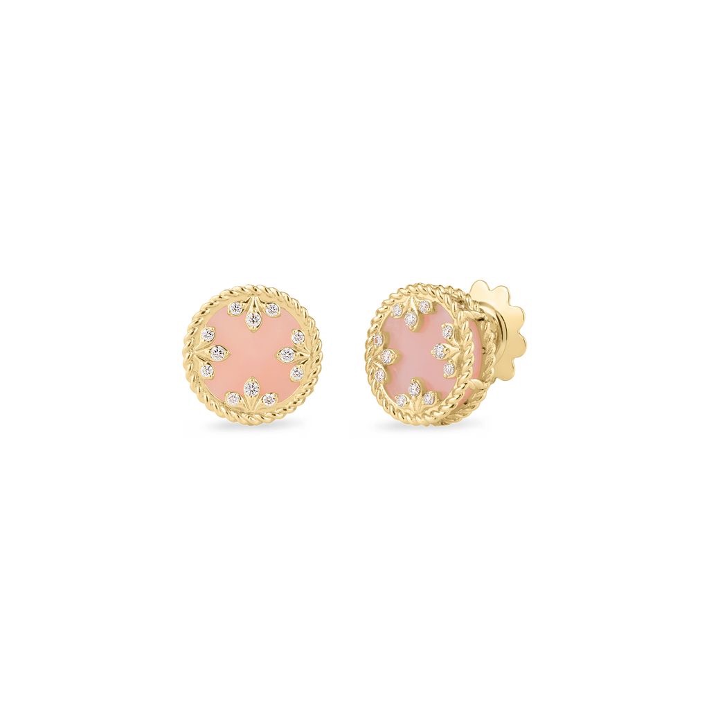 Venetian Medallion Pink Opal Studs