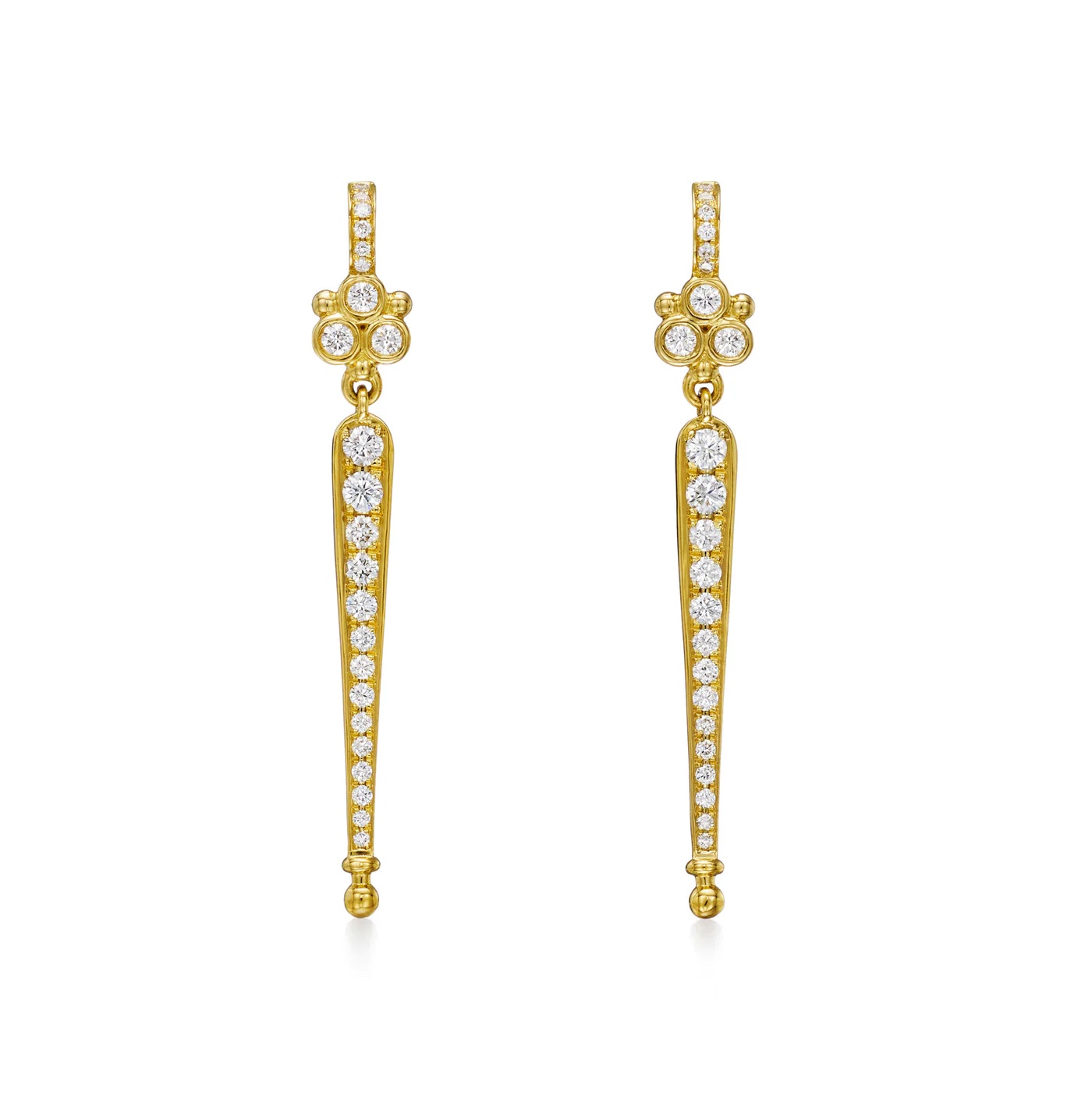 Temple St. Clair 18k Diamond Baton Earrings