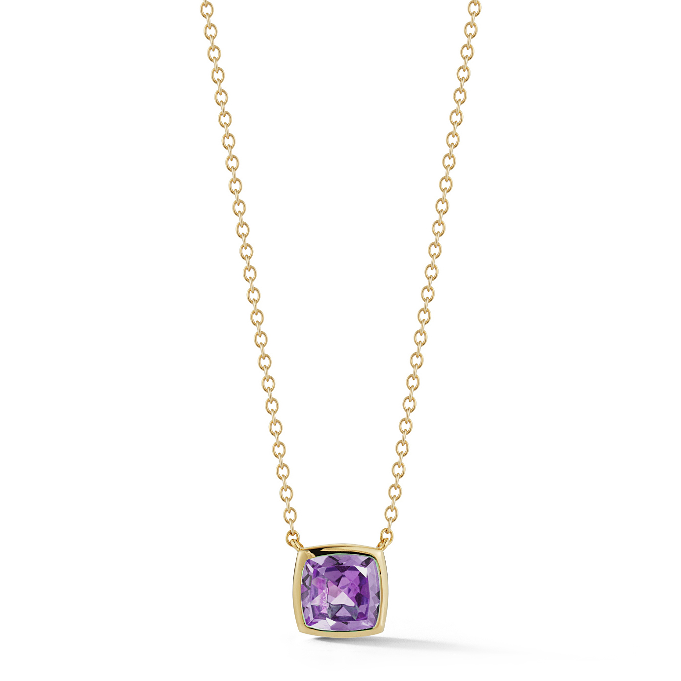 A & Furst 18k Yellow Gold Amethyst Pendant Necklace