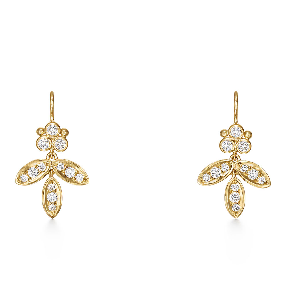 Temple St. Clair 18K Diamond Foglia Earrings - E31818-DIGRFGL